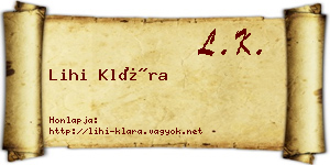 Lihi Klára névjegykártya